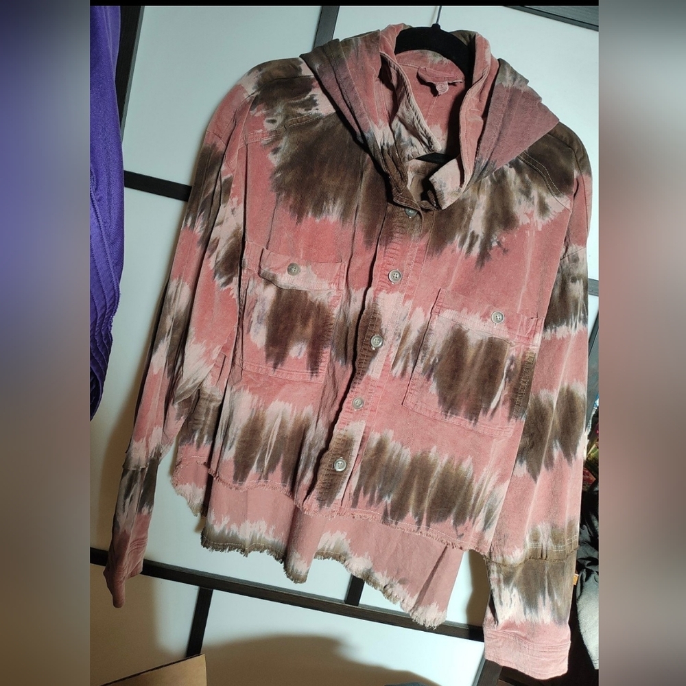 Oli & Hali Pink and Brown Tie-Dye Utility Jacket